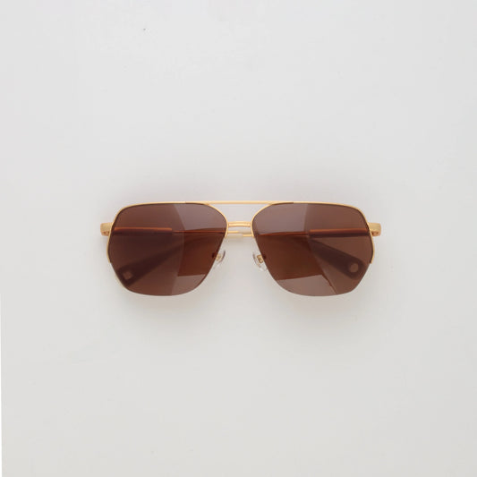 JACQUEMUS - AVIADOR MATT GOLD / SAND/ BROWN