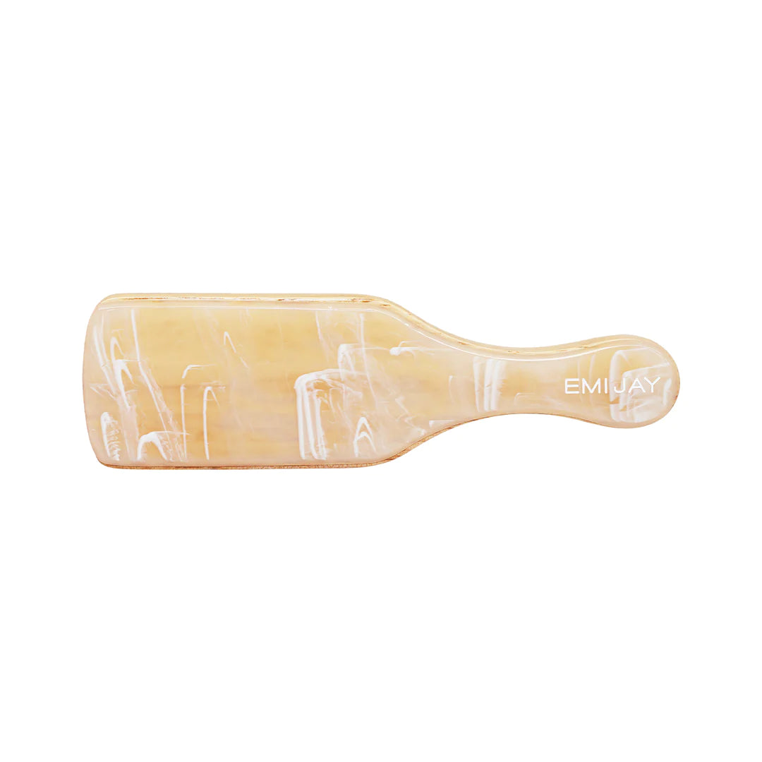 EMI JAY - I MINI BOAR BRISTLE BRUSH BEIGE/WHITE SWIRLS