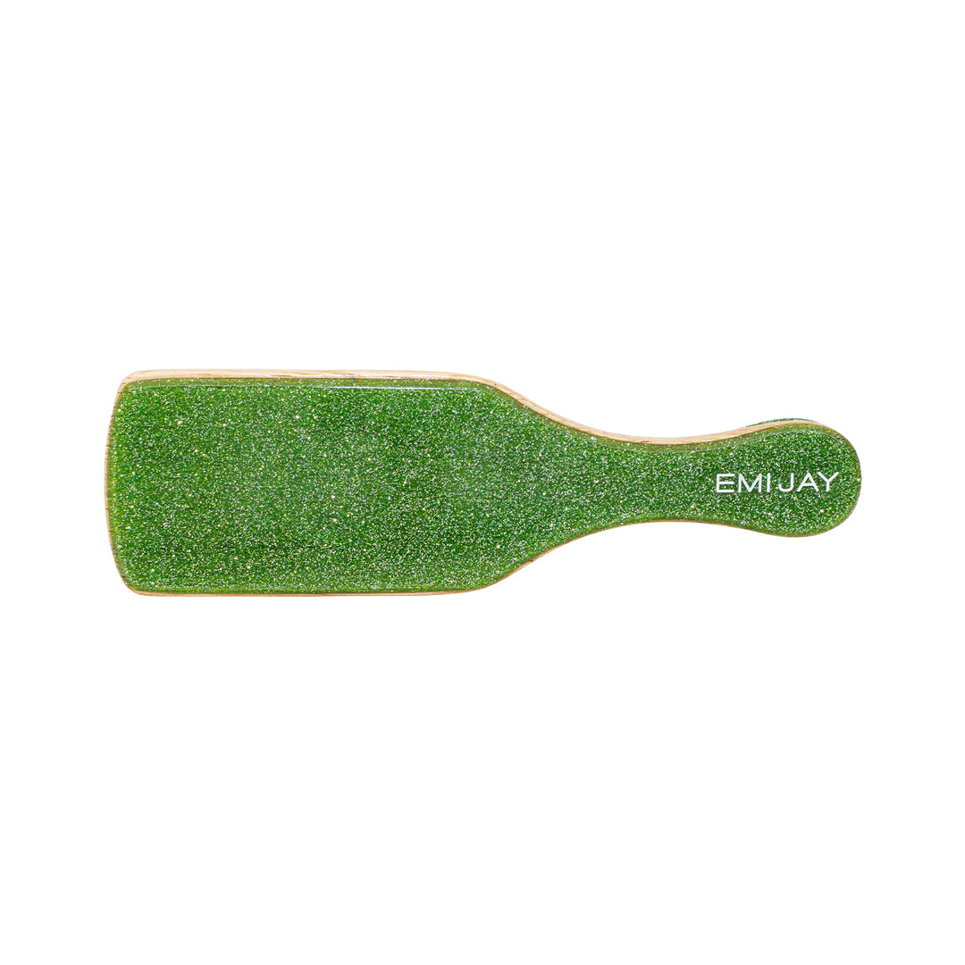 EMI JAY - I MINI BOAR BRISTLE BRUSH GREEN GLITTER