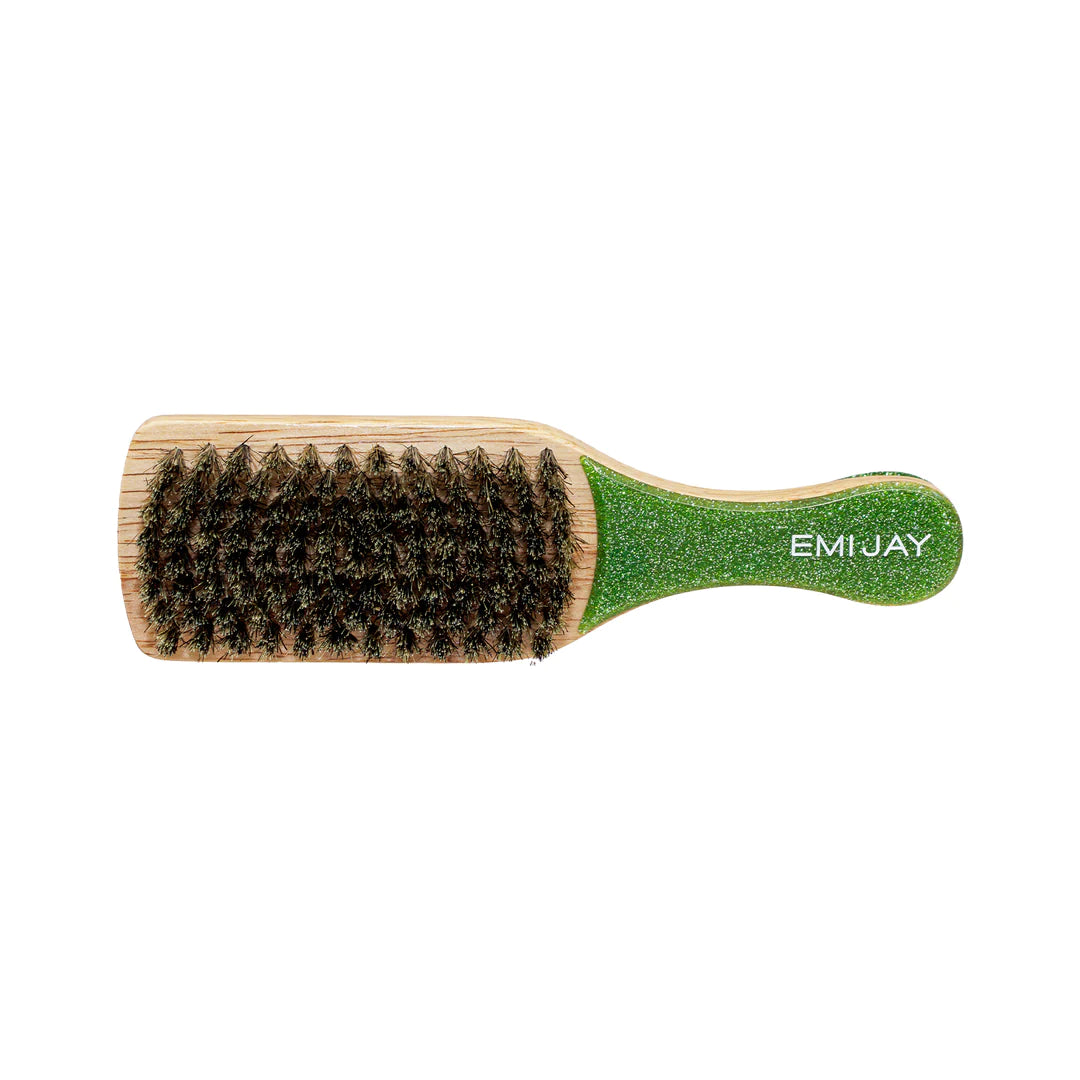 EMI JAY - I MINI BOAR BRISTLE BRUSH GREEN GLITTER