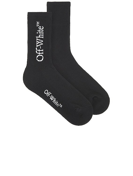 OFF WHITE - MID BOOKISH CALF SOCKS BLACK WHITE