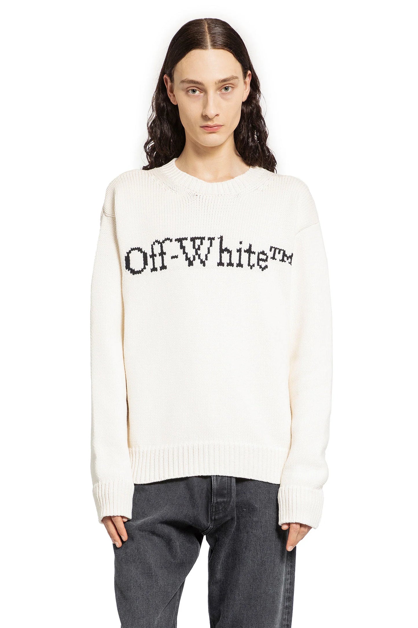 OFF WHITE - BIG BOOKISH KNIT CREWNECK