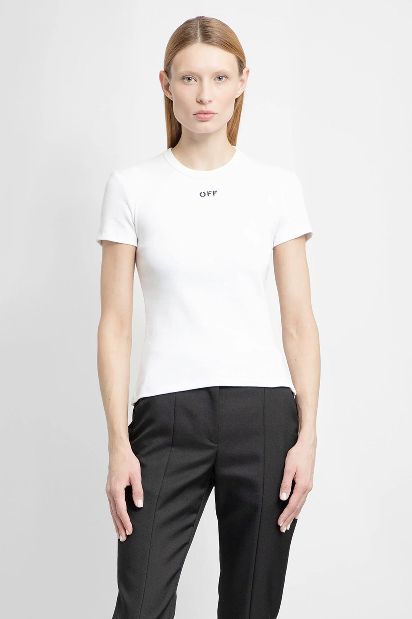 OFF WHITE - OFF STAMP RIB BASIC TEE WHITE BLACK