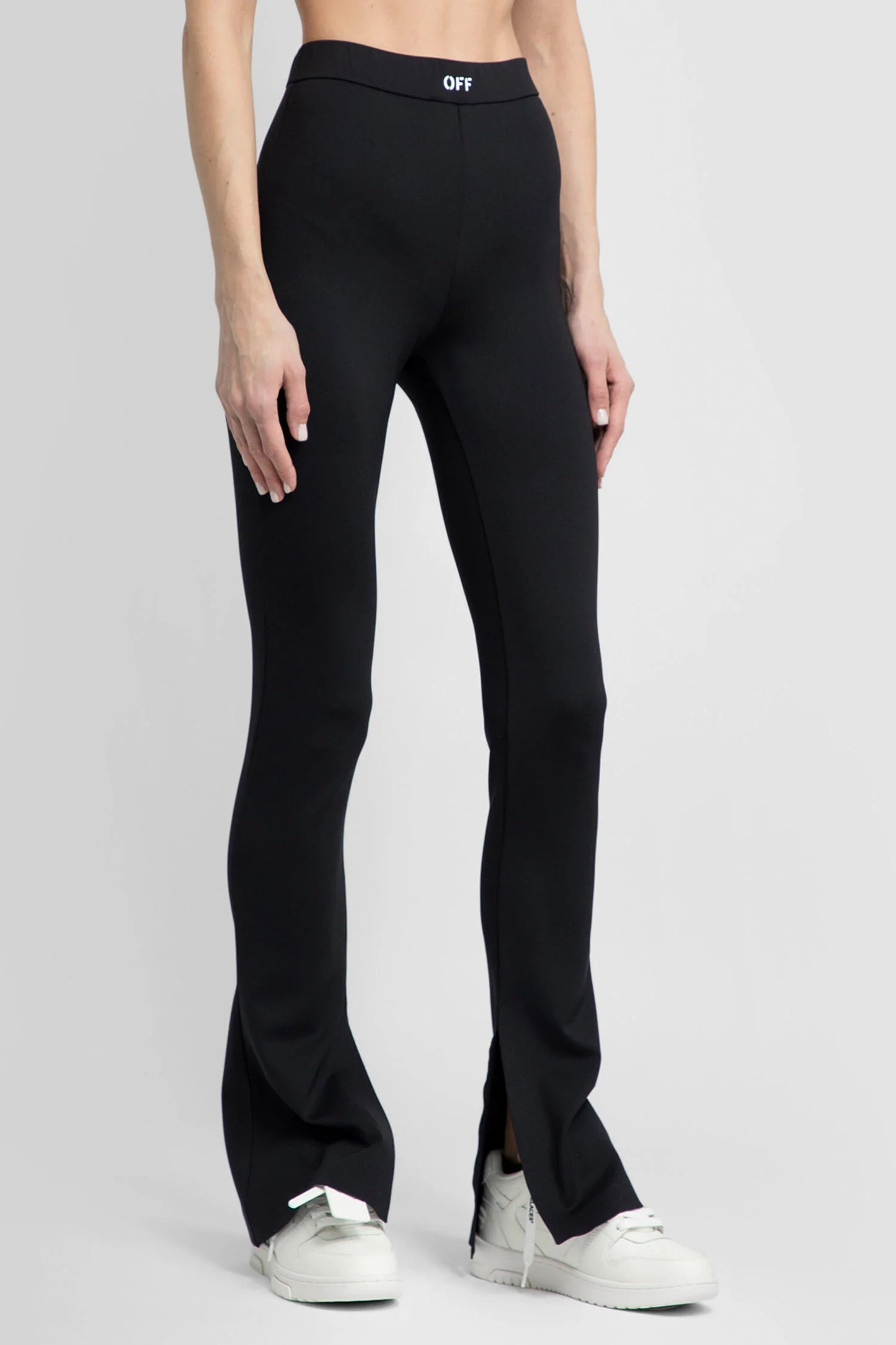 OFF WHITE - SLEEK SPLIT LEGGINGS BLACK WHITE