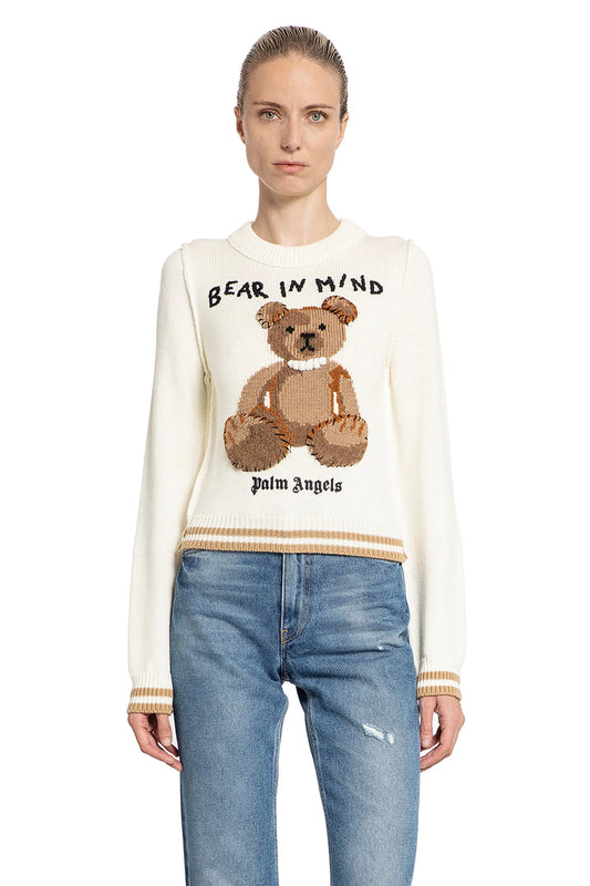 PALM ANGELS - BEAR IN MIND SWEATER OFF WHITE