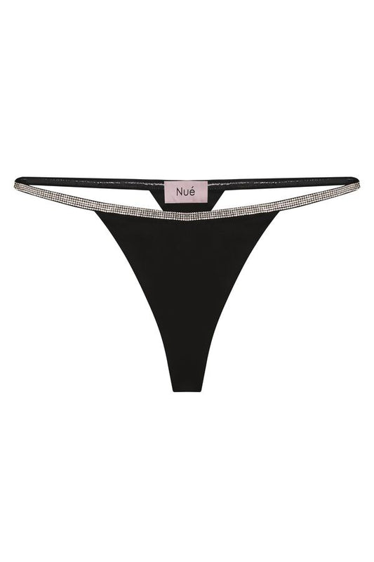 NUÉ - ROSIE SILK THONG BLACK