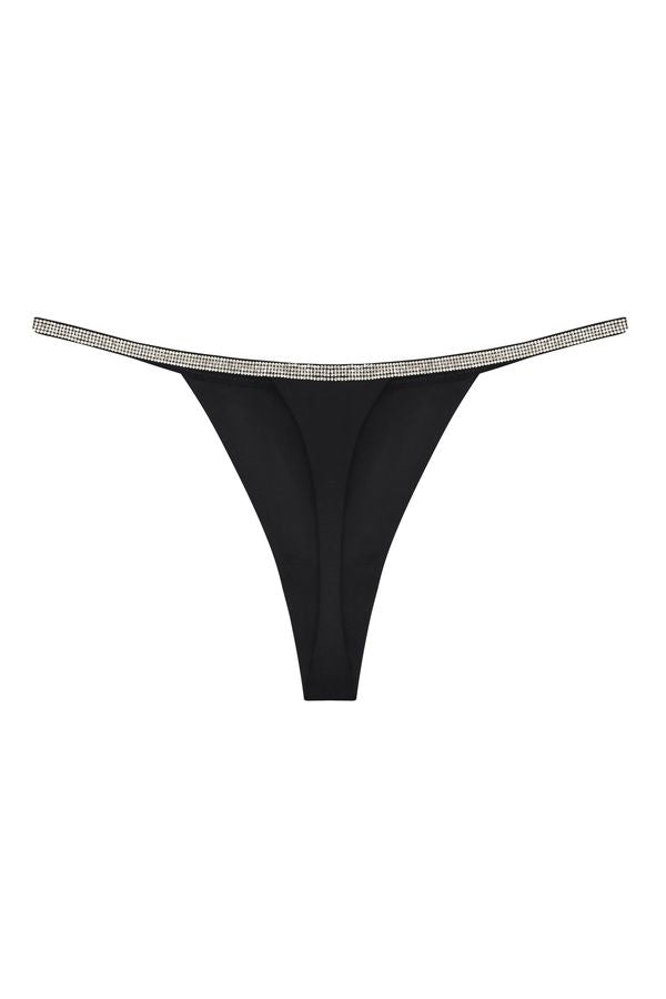 NUÉ - ROSIE SILK THONG BLACK