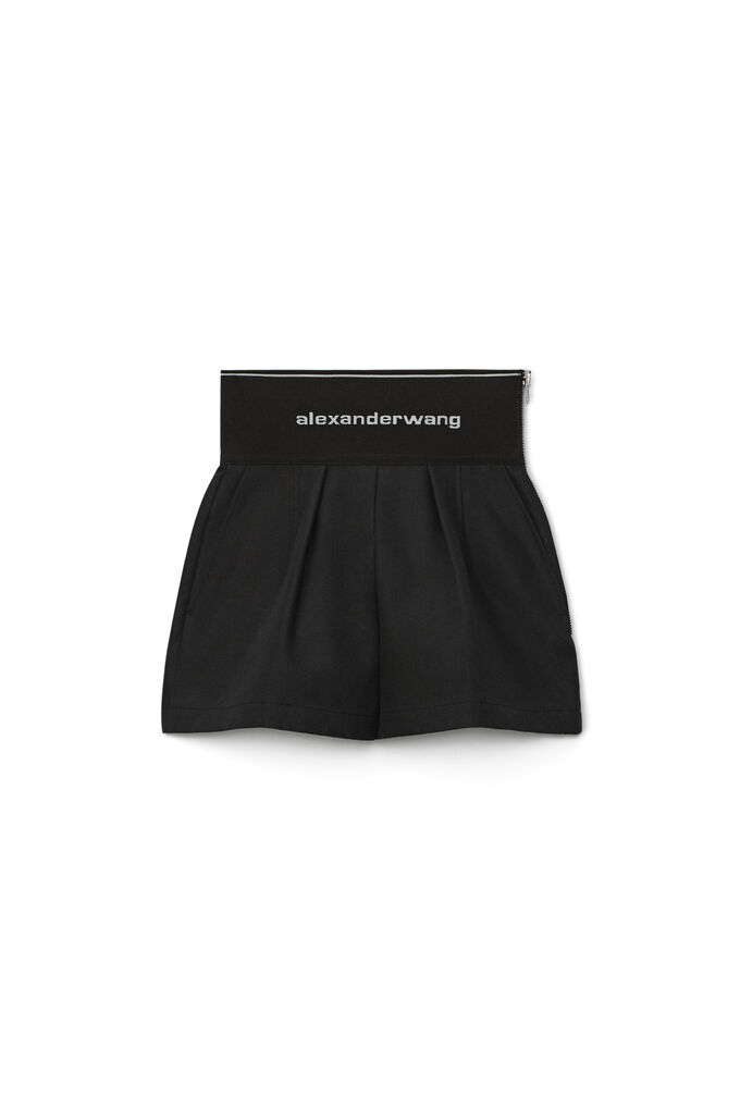 ALEXANDER WANG - SAFARI SHORT WITH CLEAR BEAD HOTFIX