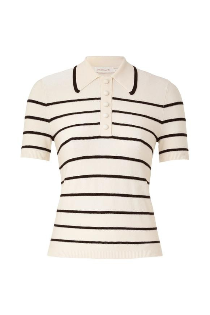 ZIMMERMANN - MATCHMAKER KNIT STRIPE POLO