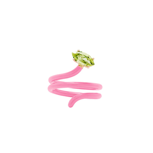 BEA BONGIASCA - LOOPED VINE RING IN PINK