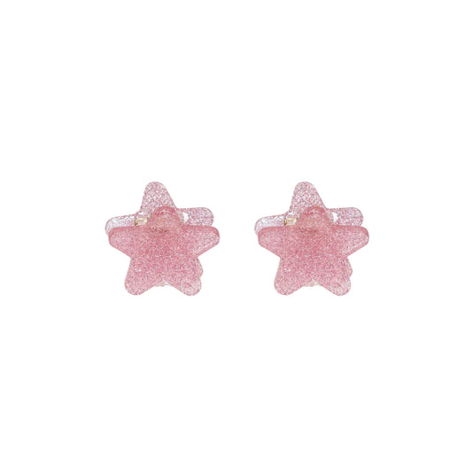 EMI JAY - SET OF 2 BABY CLAW CLIPS PINK GLITTER STARS