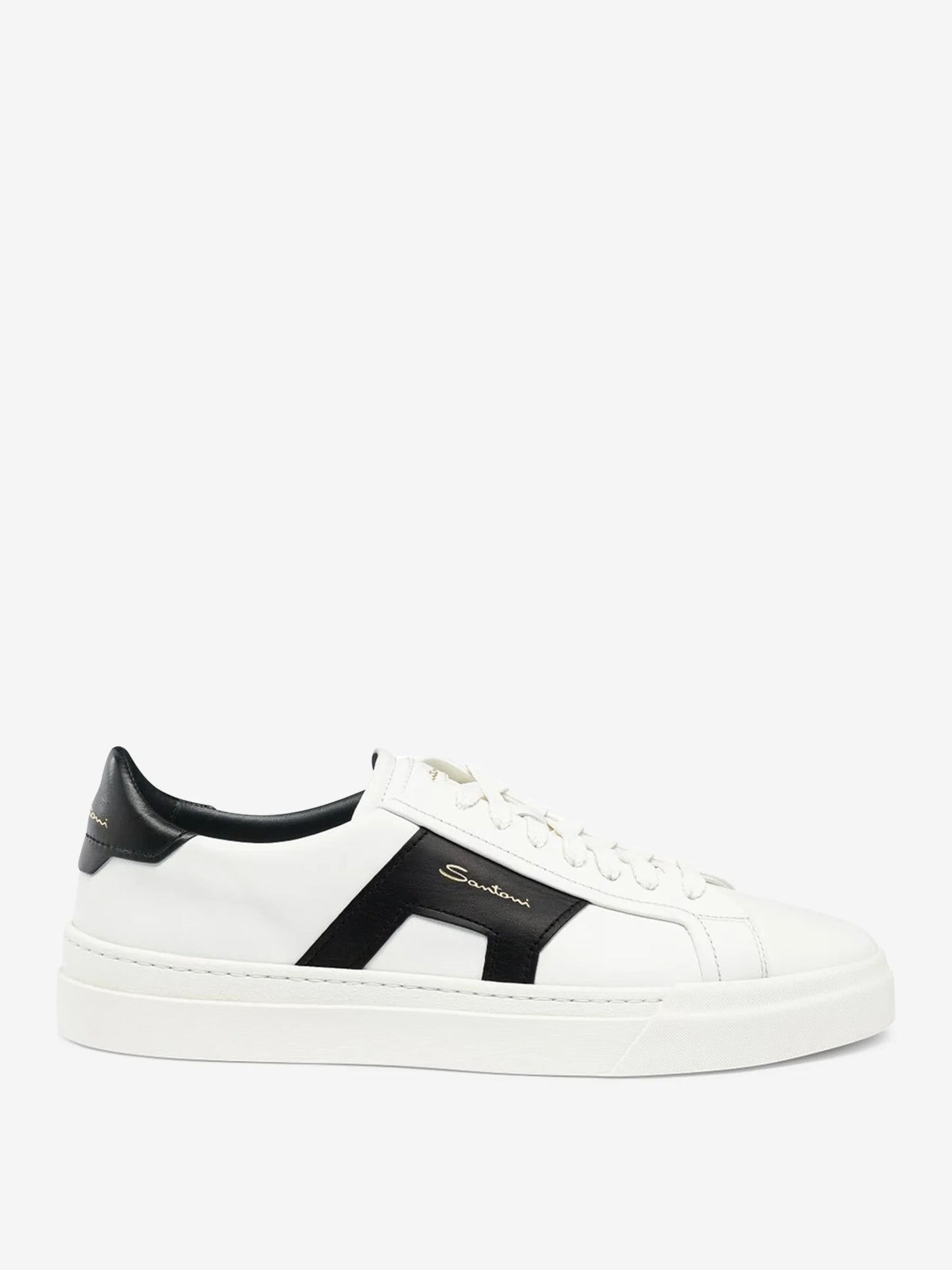 SANTONI -  DOUBLE BUCKLE SNEAKER WHITE