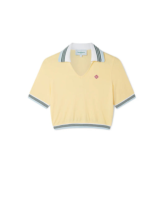 CASABLANCA - CROPPED PIQUE POLO