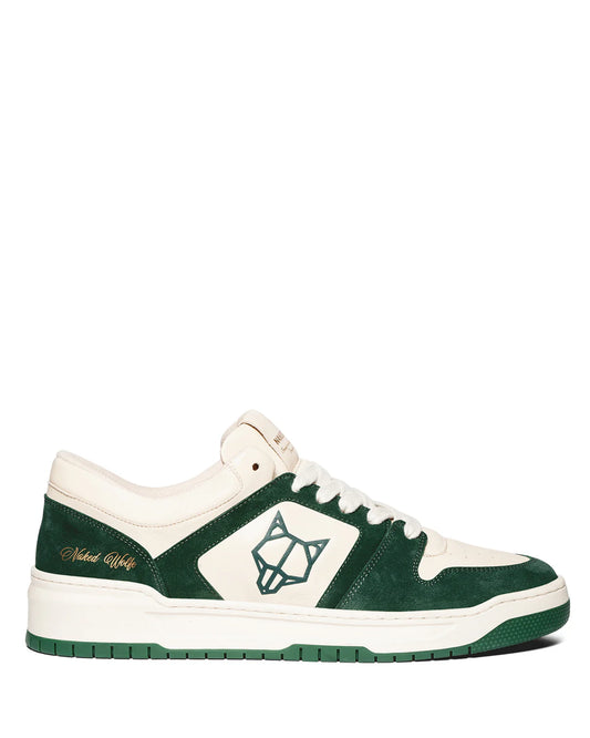 NAKED WOLFE - CM - 01 BONE LEATHER / GREEN COW SUEDE COMBO